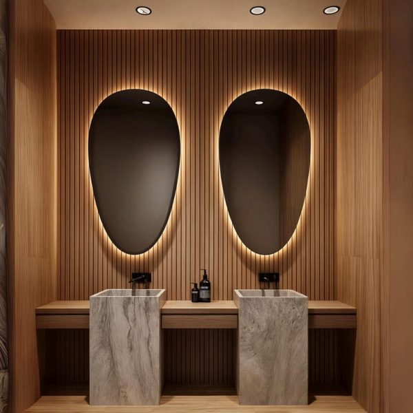 Oval LED Bathroom Mirror – Modern Backlit Wall Hanging Vanity Mirror - Image 5