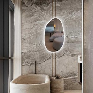 LED Bathroom Mirror – Asymmetrical Backlit Vanity Wall Mirror