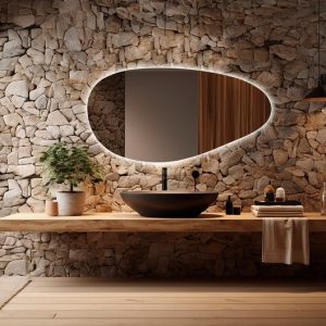 Full Length Asymmetrical LED Bathroom Mirror