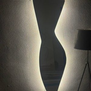 LED Full Length Lady Mirror – Irregular Full Body Woman Shaped Wall Mirror