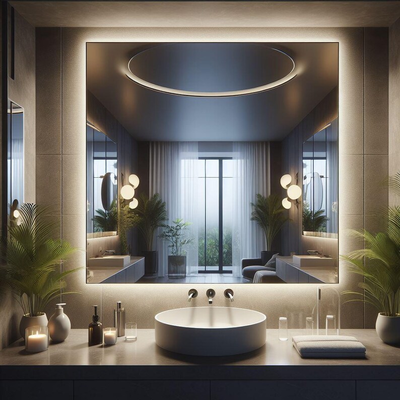 Bathroom LED Mirror – Touch Sensor Lighted Vanity Wall Mirror