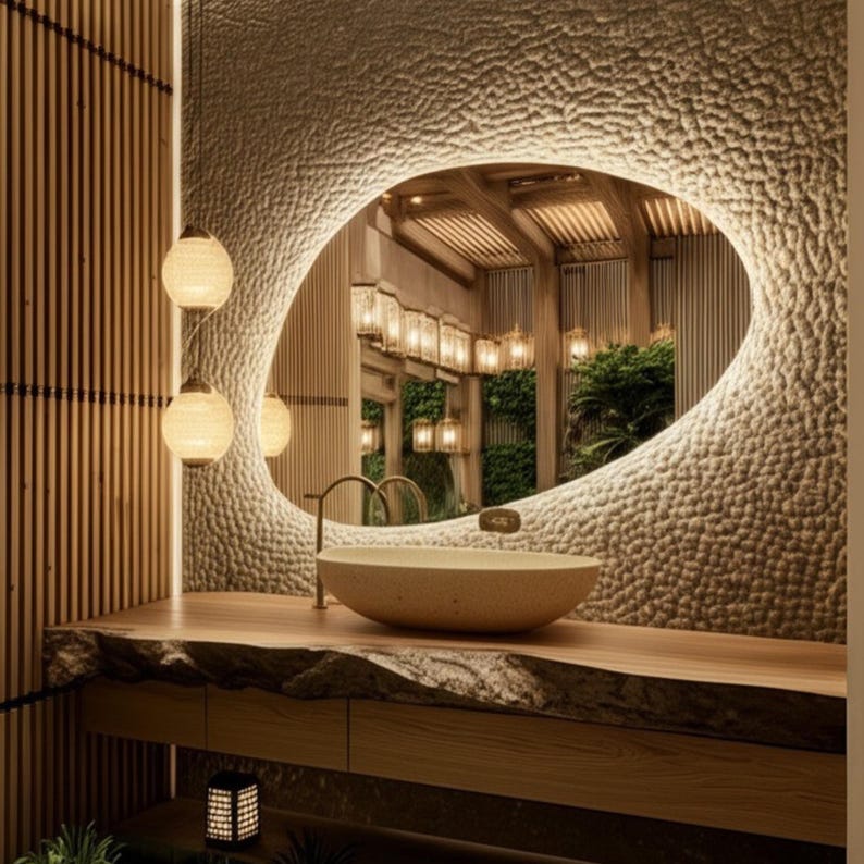 Asymmetrical LED Bathroom Mirror