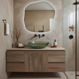 LED Irregular Bathroom Mirror – Modern Asymmetrical Backlit Wall Mirror