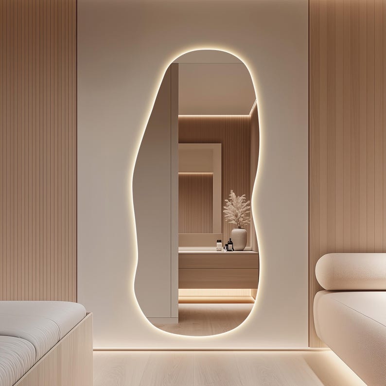LED Lighted Aesthetic Mirror – Full Length Backlit Wall Mirror