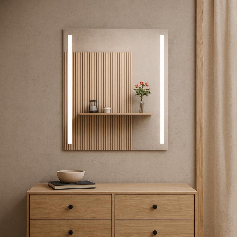 Modern Backlit LED Bathroom Mirror – Minimalist Vanity Decor